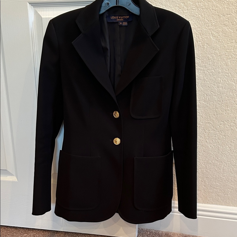 Louis Vuitton Black Blazer with Gold Buttons